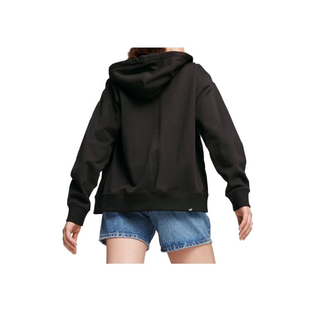 Puma Logo Print Zip-Up Sports Casual Hoodie Jacket Women jackets Black 679597-01