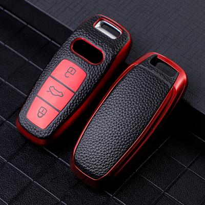 PU Leather Car Key Case Cover for A3 A4 B9 A6 C8 A7 S7 4K A8 D5 S8 Q7 Q8 SQ8 E-tron 2018 2019 2020 2021 Accessories