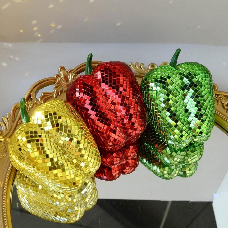 Disco Ball Decors Mirrored Disco Pear/Tomato/Carrot/Pepper Light Reflectings Disco Ball Table Decorations Home Decors