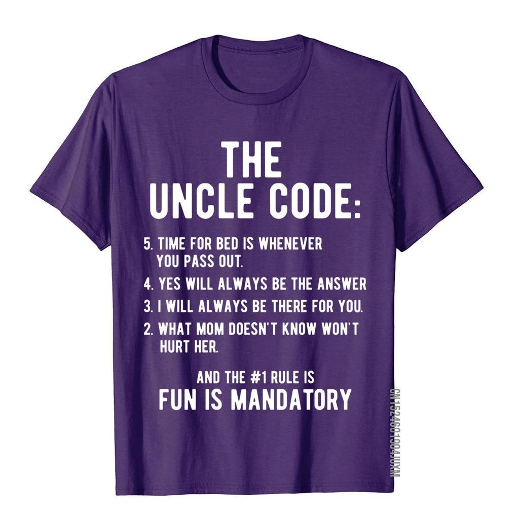 Funny Uncle Gifts From Niece Nephew The Uncle Code Cool T-Shirt Cotton  Mens3D Style T Shirts