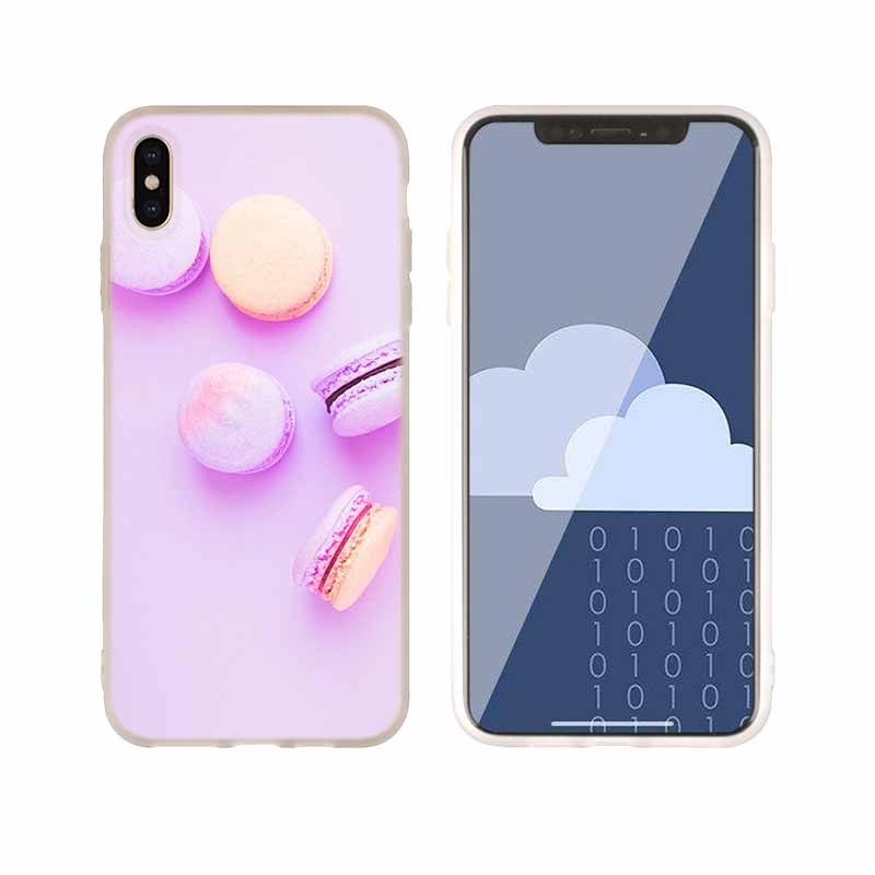 Macarons Cake Soft Silicone Case For iPhone 13 11 12 Pro X XS Max XR 6 6S 7 8 Plus SE Mini Cover