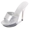 Patent Leather 13cm15cm Special High Heels Thin Heels Sexy Waterproof Table  High Super High Slippers Women's Summer