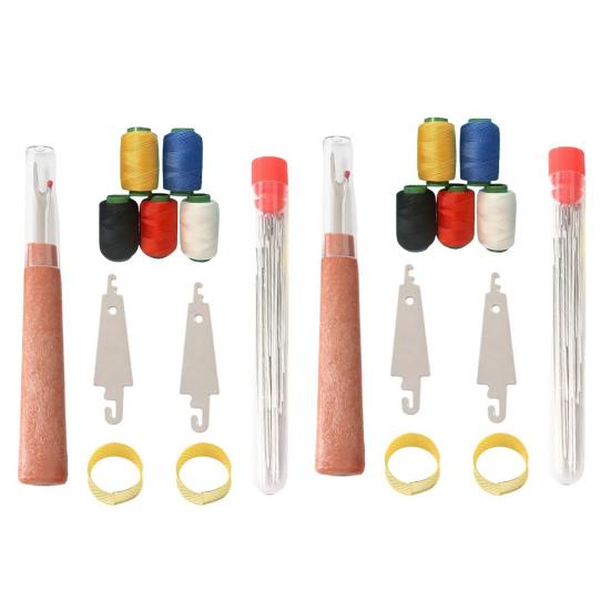 Big Eye Steel Needles Set Hand Sewing Kit Needles with Protective Case Threads Thimbles Threaders Quilting Tool Kit for Sewing Cross Stitch Projects