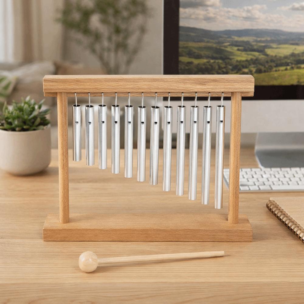 Collaborative Design Musical Instrument Toys Wooden Sound Healing Chime Bell  Interactive Toy