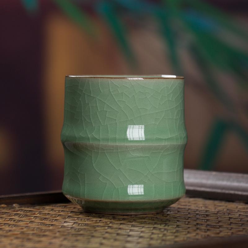 Селадоновая керамическая чайная чашка бамбуковая офисная чашка конференц-гостеприимство чайная чашка китайская бытовая чашка для воды маленькая чайная пиала  200ml