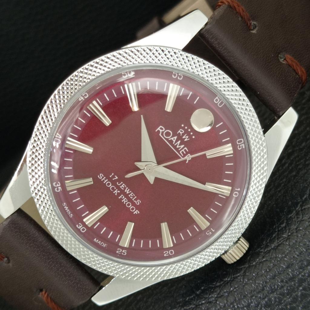 

SWISS VINTAGE HAND-WINDING MENS REFURBISHED RED COLOR DIAL WATCH a707153-1