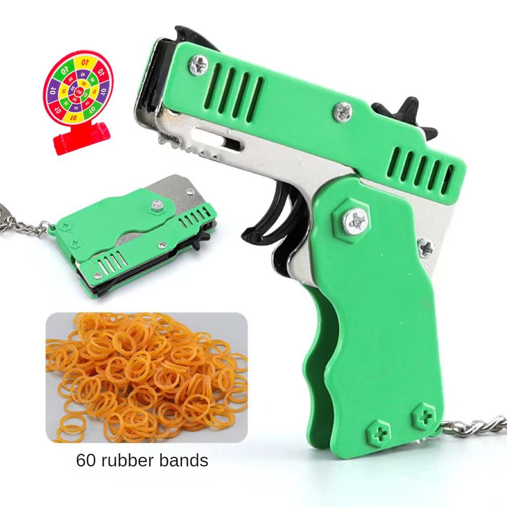 Folding Gun Sturdy And Durable Toy Portable Child Rubber Band Shooter Party Supplies Essential Model Durable Rubber Band Gun