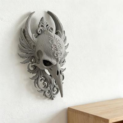 Decorazione Murale Teschio di Corvo Gotico Yousheng Scultura da Appendere al Muro Teschio di Corvo Spettrale Testa di Animale Finta Decorazione Murale per Camera da Letto Soggiorno Decorazione di Halloween