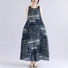 Mouwloos Plus size Katoen vintage Bloemen nieuw binnen jurken voor vrouwen casual losse lange zomerjurk