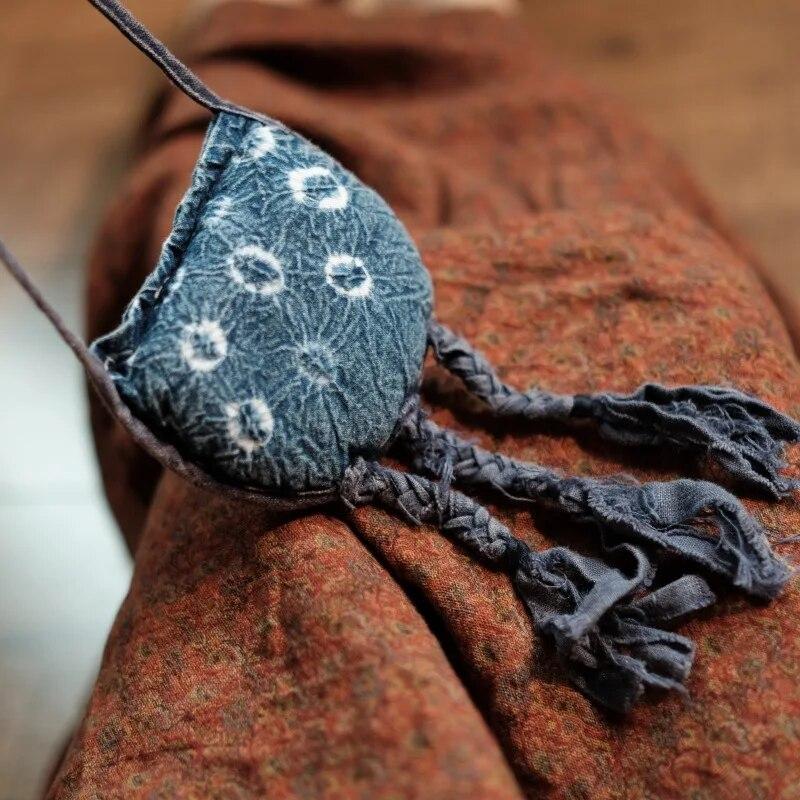 Johnature Čisté plátno z literatury umění ručně znak náhrdelníky peněženky ručně vyšívané náhrdelník