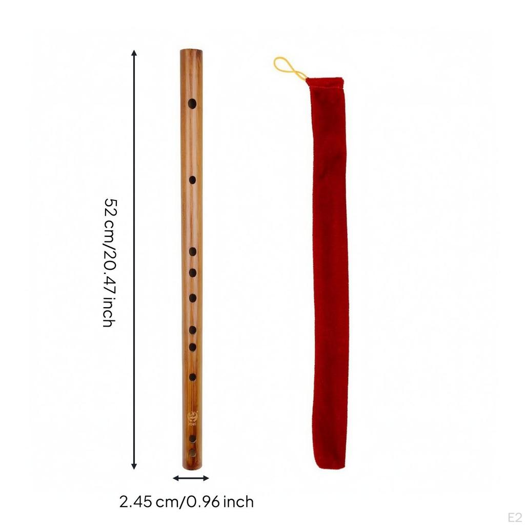 Bamboo Flute AirDried Dizi Straight Traditional Chinese for Students, Beginners, Rehearsal