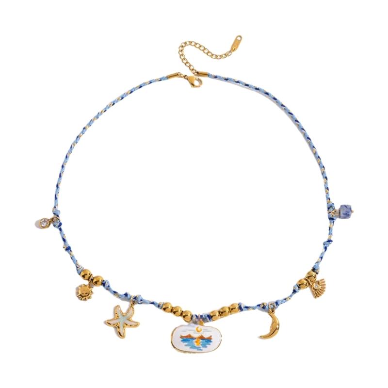 Multilayer Coastal Themed Jewelry Adjustable Length Necklace Ideal For Swimwear And Summer Dresses