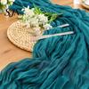 Rustic Wedding Table Decor Cheesecloth Runner, Boho 35 x 118 Inches Soft Gauze Runner for Parties Solid Color Wrinkled Party Bridal Shower Elegant