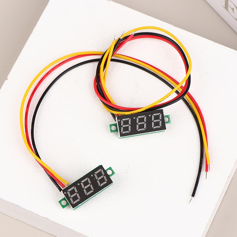 1Pc 0.28 Inch Dc Led Digital Voltmeter Digital Display Adjustable Three-Wire Dc 0-100V Voltage Meter Car Mobile Voltage Tester