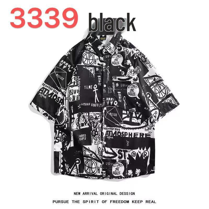 Unisex Summer Floral Short Sleeve Shirt - Hainan Sanya Travel & Casual Hong Kong Style Fashion