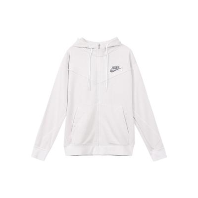 Nike Športová mikina s kapucňou na zips pre mužov Sivá Biela CW0305-910