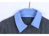 French Niche 2025 Spring-Autumn Color Block Knit Pullover Sweater with Shirt Collar