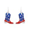 Cross-Border Independence Day Flag Hat Slippers & Heart Earrings in Red, White, Blue Stripes