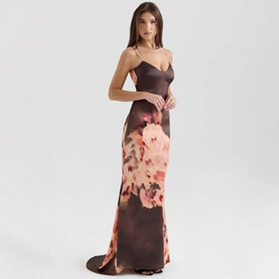 2024 Summer/Fall New European & American Style Women's Sexy Frill Stitch Split Dress