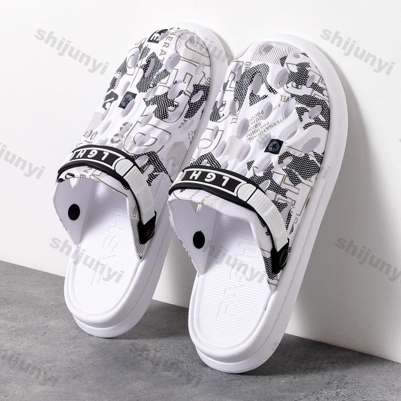 Men's Sandals Summer Non Slip Breathable Height Increase Soft Sole Beach Shoes Lightweight Comfortable Fashion Slip on Slippers
