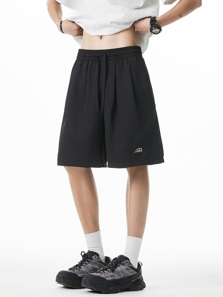 Vintage Style Shorts With Letter Embroidery For Youths