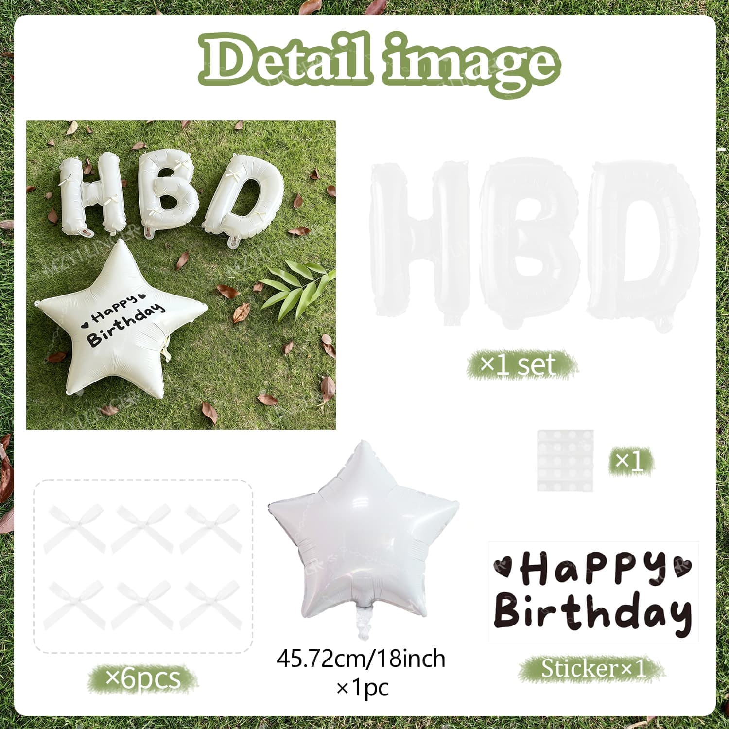 

HBD letter aluminum film balloon with star shaped balloon and heart shaped balloon, birthday party decoration, photo props Other