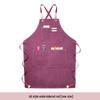 Custom Logo Floral Canvas Apron for Milk Tea, Baking, Kitchen, and Barber Use - Thickened for Men and Women