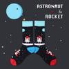 Unisex Malerei Stil Astronaut Mann Socken Baumwolle Harajuku Bunt Vollsocken Damen Weltraum Streetwear 1 Paar Größe 38-46