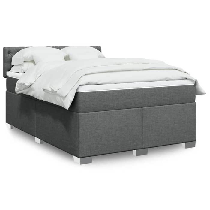 Maison Exclusive - Sommier à lattes de lit avec matelas Gris foncé 160x200cm Tissu