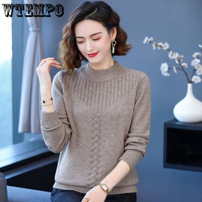 Knitted Bottoming Shirt Ladies Spring Autumn Winter Pullover Sweater Women's Loose Coat Thickened Mother Tops