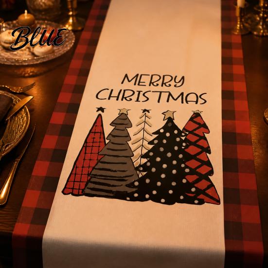 Coffee Table Runner Dining Tablecloth Ball Reindeer Xmas Tree Christmas Runner Print Seasonal Winter Holiday