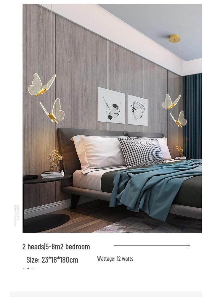 Nordic Luxury Butterfly Hanging Lamp - Modern Minimalist for Bedroom, Dining Room, or Staircase