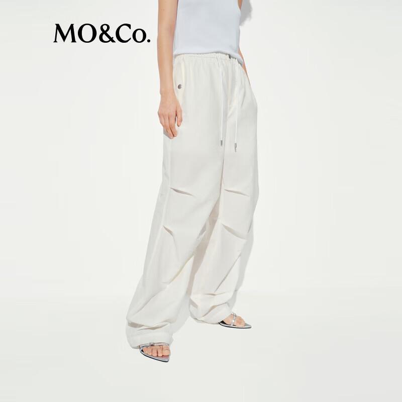 MO&Co. Women's High-Waist Curved Leg Cargo Pants