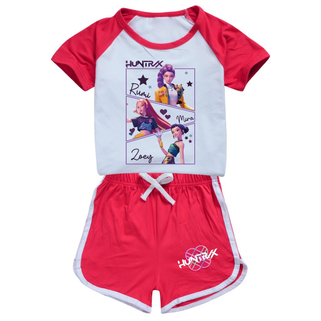 5009 Kinder Mädchen POP Rumi Zoey Mira Print T-Shirt Shorts Sport Trainingsanzug Kleidung Set
