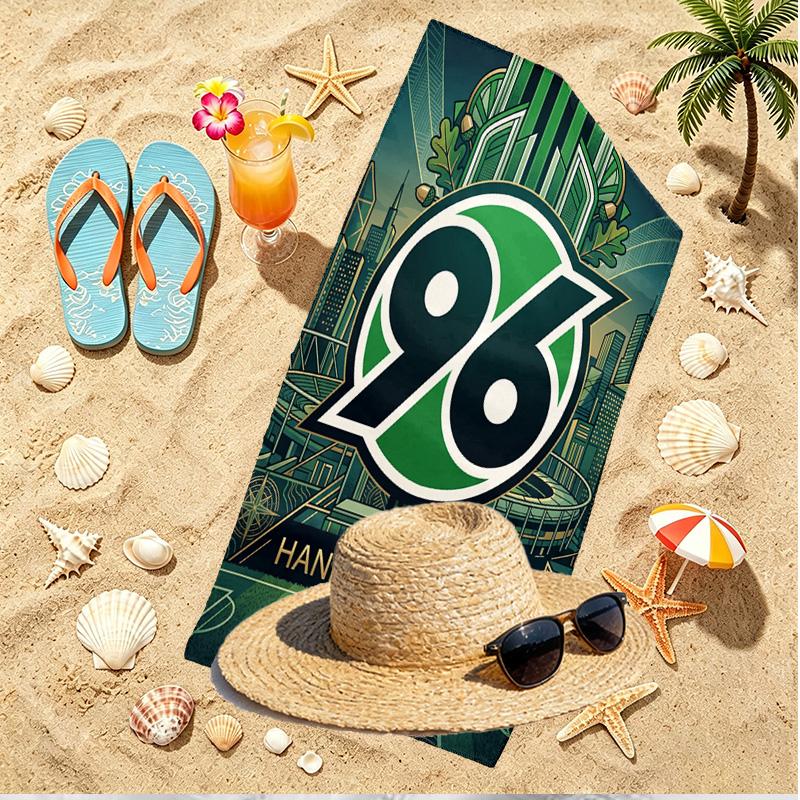 Hannover 96 Football Print Beach Towel, Versatile Lightweight Absorbent Beach Towel for Pool Surf Yoga Bathroom, Perfect Birthday Holiday Gift