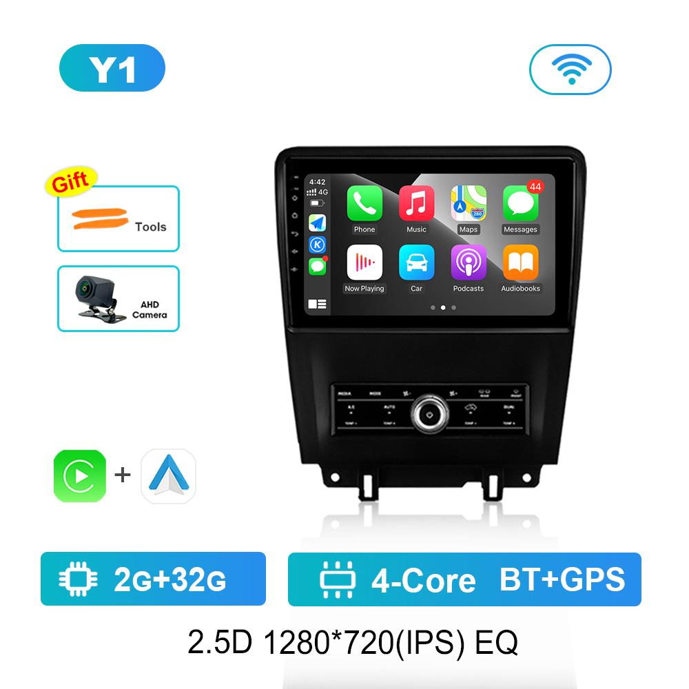 Carplay Car Radio Multimedia Player 10 Inch for Ford Mustang 2009 - 2014 Android System Bluetooth Navi GPS QLED Screen WiFi 4G