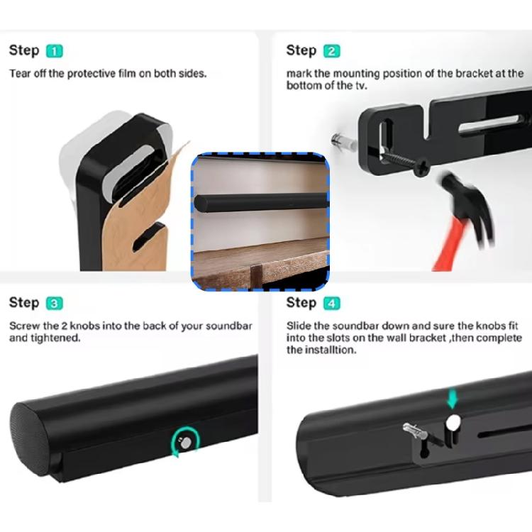 Metal Soundbar Wall Bracket For Soundbar Speaker Hanging Wall Mount Noise Reduce Auditory Experience