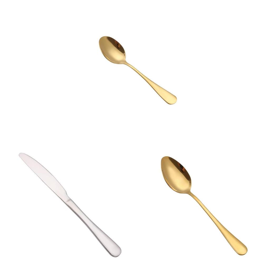 Stainless Steel Steak Knife Fork Spoon Set With Mirror Finish For Adult Dining And Gift Giving