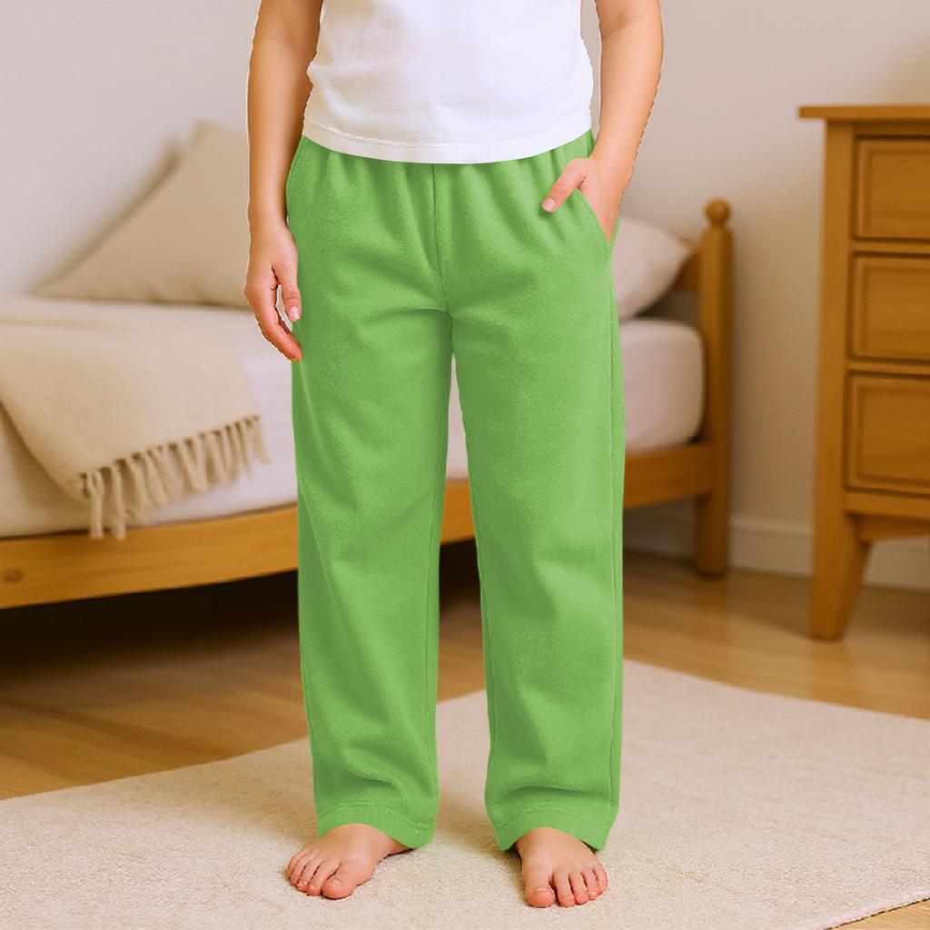 Fashionable Children's Versatile Solid Color Pocket Casual Pants