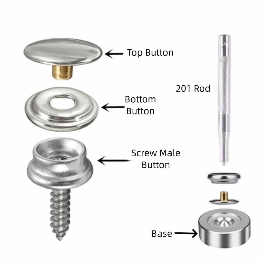 Stainless Steel Snap Button 15mm Size Marine Grade Boat Cover Snap Button Setting Tool Included 3/8"