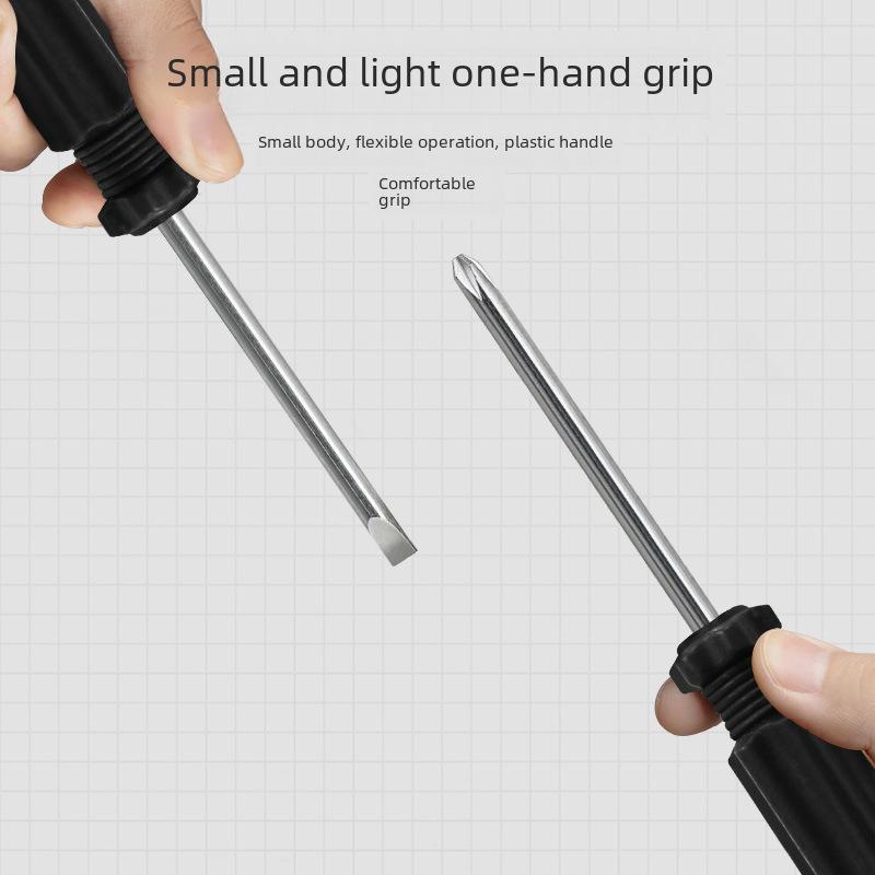 Kompaktní černá mini sada šroubováků - Obsahuje křížové a ploché nástroje