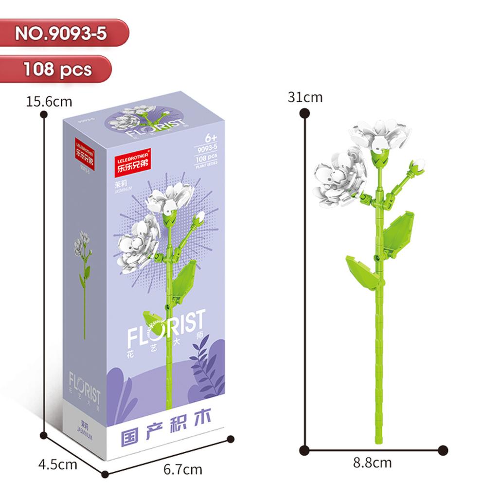 Hot Creative Small Building Block Flower Art Classic Brick Mini Potted Plant Gift For Girls Desk Decoration Simple Assembly Toys