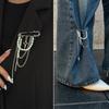 Love Cross Pendant Suit Brooch Decoration, Imitation Pearl Fringed Chain Pin Pants Anklet