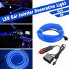 Auto Car Interior Decor Blue LED Wire Atmosphere Strip Light Lamp Accessories 2m