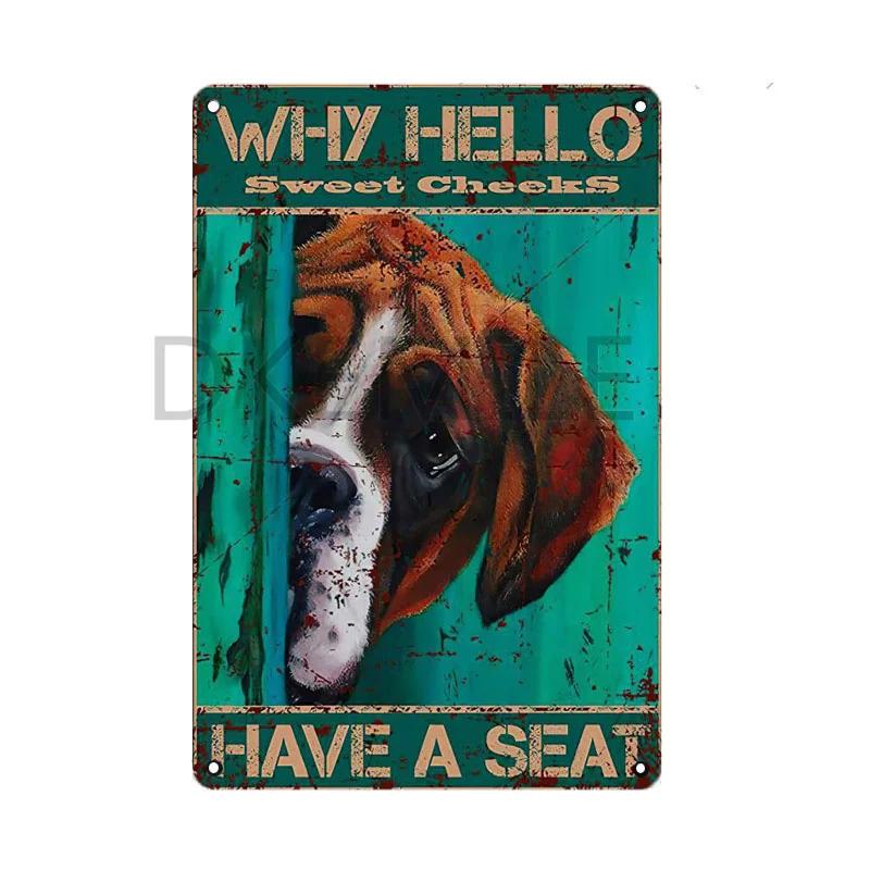 Dachshund Metal Tin Sign Tissue Dog Retro Vintage Bar Decor Wall Poster Golden Retriever Husky Plaque Home Decoration Style