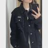 2025 Women's Short Slim Hooded Denim Jacket – Korean Style, Long-Sleeved, for Spring & Autumn Students