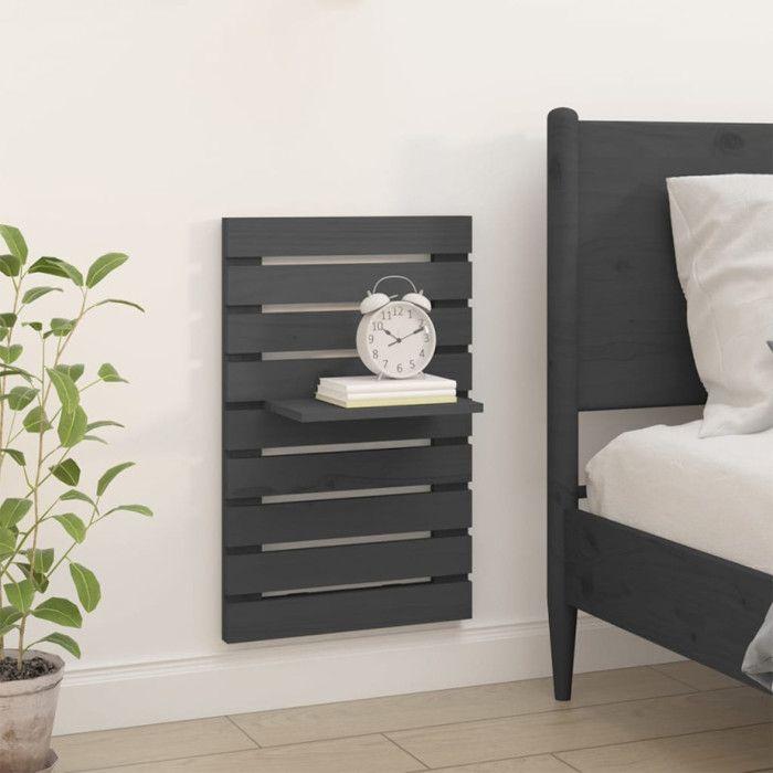 VidaXL Étagères de chevet murales 2 pcs Gris Bois de pin massif 824770