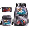 Large Capacity Schoolbag with Shoulder Strap; Student Three-piece Pencil Case Set