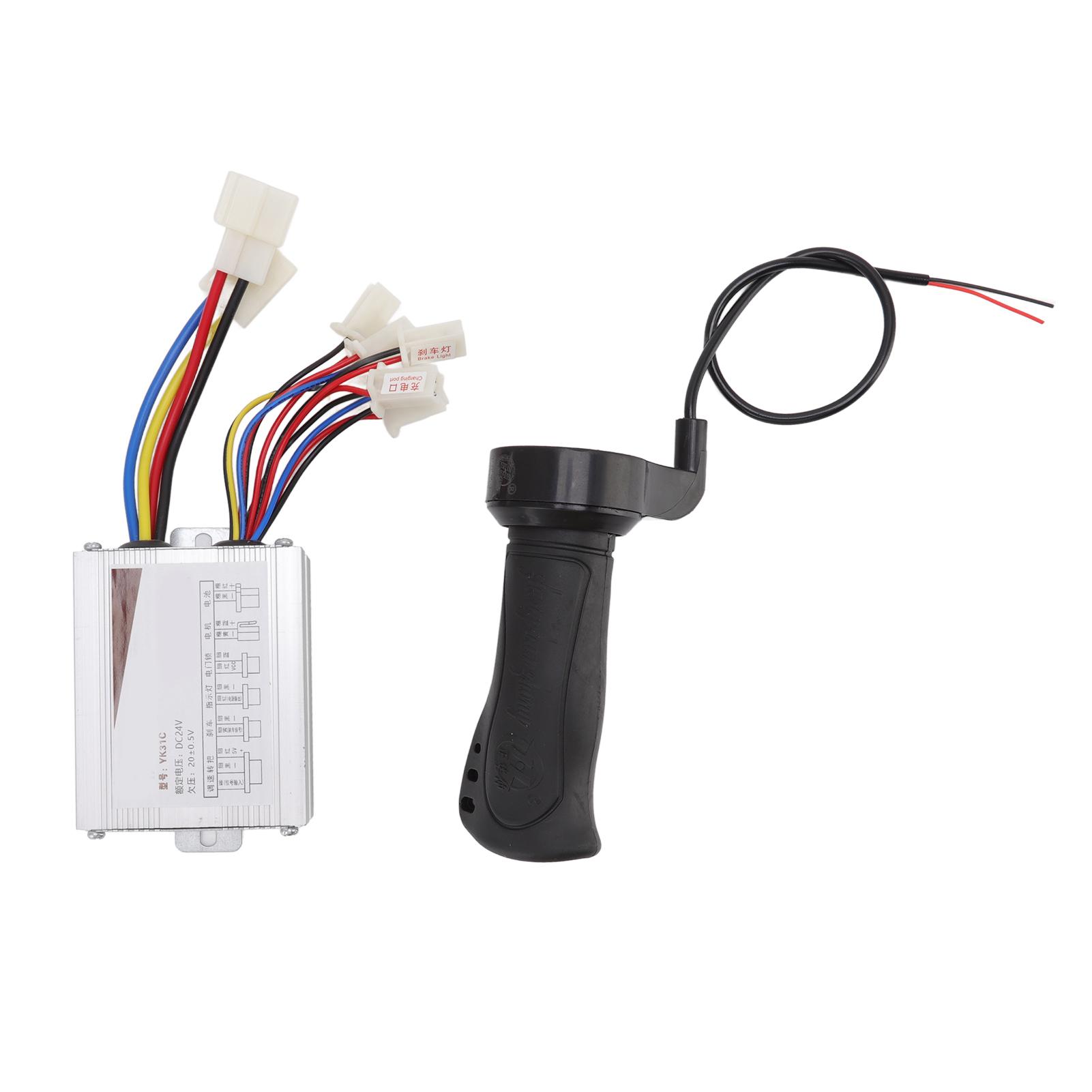 Fishine 24V 500W Motor Brushed Controller With Throttle Twist Grip Low Noise For Wind Turbine Scooters