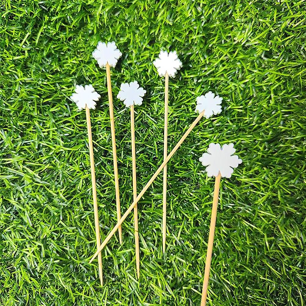 Weihnachten Obstgabel Einweg Bambusstäbchen Schneeflocke Weihnachtsbaum Elch Weihnachtsmann Schneemann Stäbchen Weihnachtsornamente